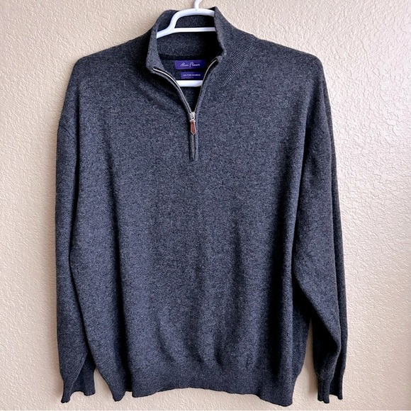 Alan Flusser Quarter Zip Cashmere Sweater - Picture 2 of 8